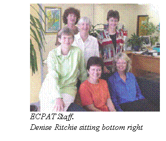 Text Box:  
ECPAT Staff.  
Denise Ritchie sitting bottom right
